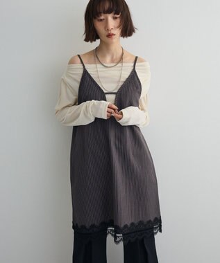 Green Parks シアーベロアオフショル長袖プルオーバー Ivory