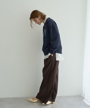 YECCA VECCA ベルト付き2wayタックワイドパンツ Dark Brown