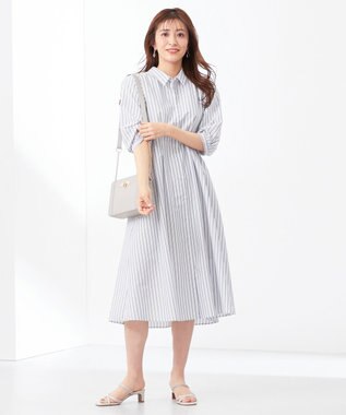 ANY SIS 【UVカット】2WAYレディ シャツ ワンピース オフストライプ