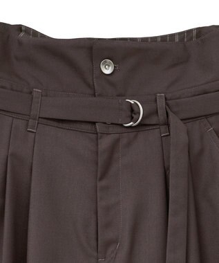 YECCA VECCA ベルト付き2wayタックワイドパンツ Dark Brown