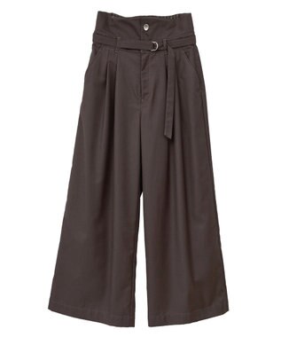 YECCA VECCA ベルト付き2wayタックワイドパンツ Dark Brown