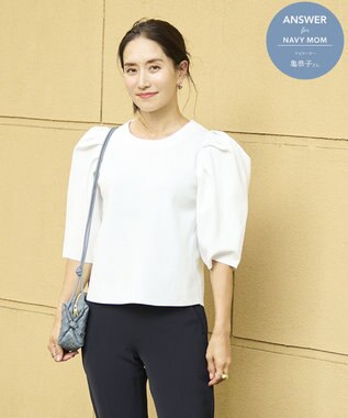 #Newans 【セレモニーにも】パフスリーブニット ホワイト