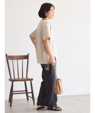 AMERICAN HOLIC 接触冷感裾切り替えカットプルオーバー Gray Beige