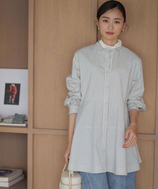 組曲 S 【前後着用可】コンパクトシャーティング チュニックブラウス アイボリー系1