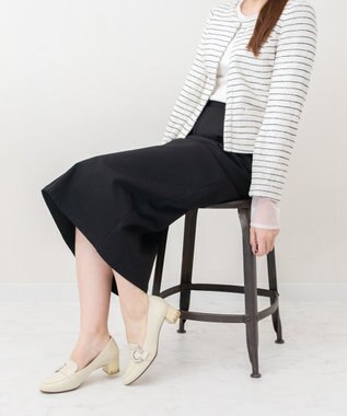 Bridget Birkin 【Bridget Birkin】ヒールアップバックルベルトローファー ベージュエナメル