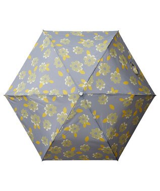 MOONBAT 【超撥水】フロータス (FLO(A)TUS) 折りたたみ傘 ストライプフラワー 耐風 ライトグレー