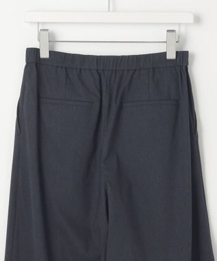 J.PRESS LADIES 【洗える】セルロースリネンストレッチ タックワイドパンツ ネイビー系