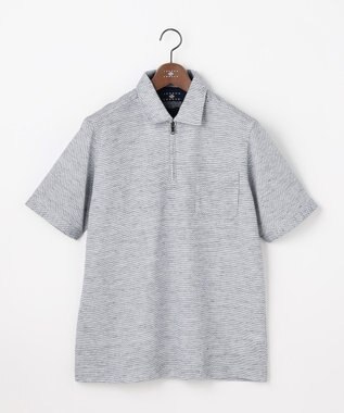 JOSEPH ABBOUD 【キングサイズ・フランス産リネン×日本の技術・清涼感】ノルマンディリネントップジャージ ジップ ポロシャツ