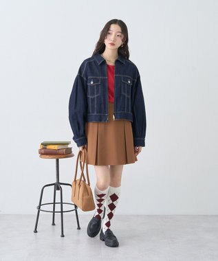 earth music&ecology 前後２ｗａｙステッチリブタンクトップ Red