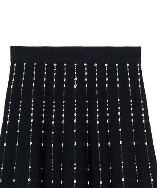 JOSEPH 【洗える】フラグメントストライプ 　スカート Black/Ivory