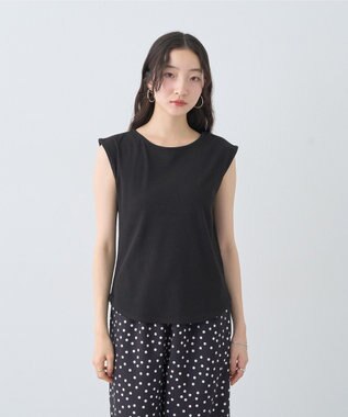 earth music&ecology 前後２ｗａｙステッチリブタンクトップ Black