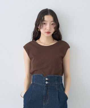 earth music&ecology 前後２ｗａｙステッチリブタンクトップ Brown