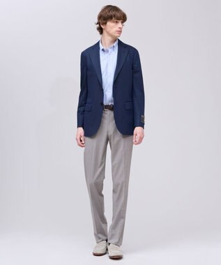 J.PRESS MEN 【吸水速乾 / 抗菌防臭 / 遮熱 / 防シワ】【J.PRESS OXFORD JERSEY】カノコインレイ半袖 シャツ / B.D. サックスブルー系