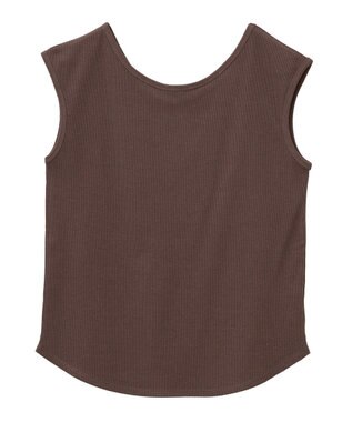 earth music&ecology 前後２ｗａｙステッチリブタンクトップ Brown