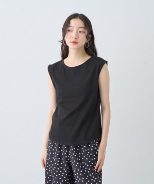 earth music&ecology 前後２ｗａｙステッチリブタンクトップ Black