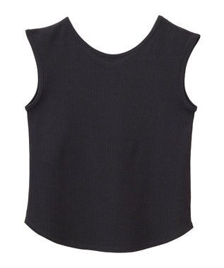 earth music&ecology 前後２ｗａｙステッチリブタンクトップ Black