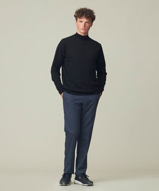 J.PRESS MEN 【WEB限定 / ジャケットインに最適】モックネック ニット ブラック系