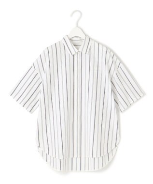 ICB 【WEB限定カラーあり・洗える】ラッフルデザインシャツ オフホワイトストライプ系