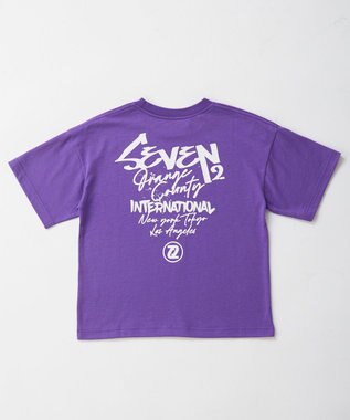 OP／FILA 【SEVEN2】バックプリントデザイン半袖Tシャツ パープル
