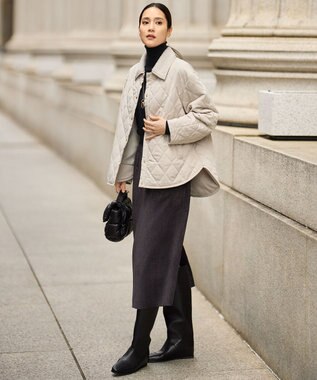 自由区 S キルト アウター ライトベージュ