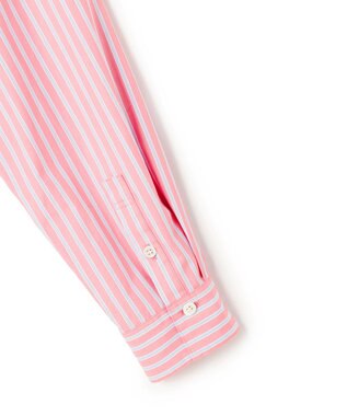 23区 【先行予約】CANCLINI レギュラーカラー ストライプ クロップドシャツ ピンク×サックスストライプ