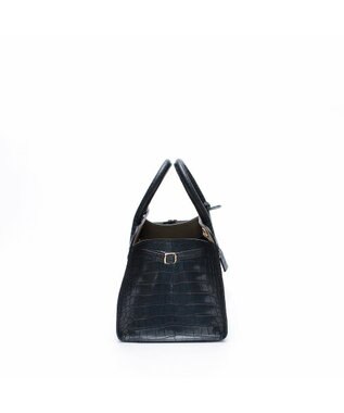 A.D.M.J. 【牛革】クロコ型押しサイドバックルトート25cm(ショルダーストラップ付) MRN