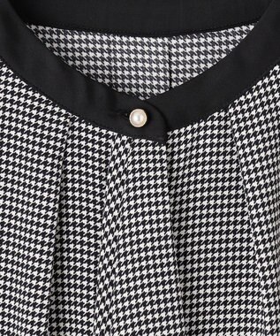 ANY SIS 【洗える】ラッフルボウ ブラウス 長袖 モノトーン千鳥