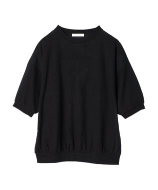 Green Parks ワッフル布帛ドッキングプルオーバー Black