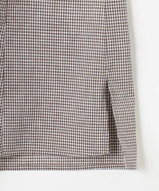 J.PRESS LADIES S リネンminiチェック プルオーバー ブラウス ブラウンギンガム系