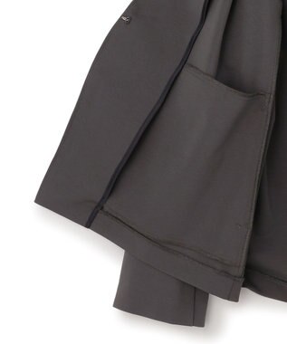 ICB L ナイロンストレッチポンチ ノーカラージャケット チャコール