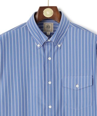 J.PRESS MEN パッチフラップ マルチストライプシャツ/B.D. サックスブルー系1