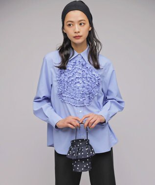 組曲 【組曲×setsuko sagittaire】フラワーフリルシャーティング ブラウス