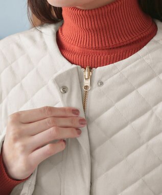 Tiaclasse 【リバーシブル】表裏2WAYベロアキルティングブルゾン オフホワイト