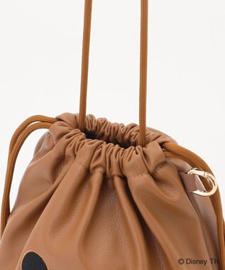 ANY 【ディズニー】ミッキーマウス／フェイクレザー巾着バッグ ブラウン
