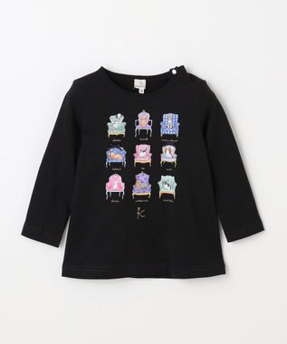 組曲 KIDS 【80-100㎝】アラカルトドッグ Tシャツ ブラック