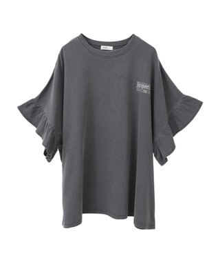 earth music&ecology ピグメントフリルプルオーバー Charcoal Gray