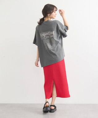 earth music&ecology ピグメントフリルプルオーバー Charcoal Gray