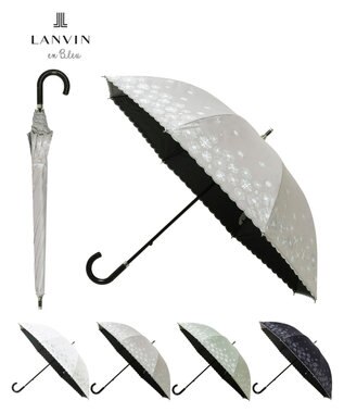 MOONBAT 【一級遮光/晴雨兼用日傘】ランバン オン ブルー (LANVIN en Blue)  長傘 日傘 フラワーグリッター キャメル