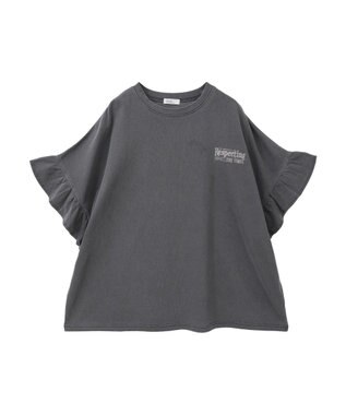 earth music&ecology ピグメントフリルプルオーバー Charcoal Gray