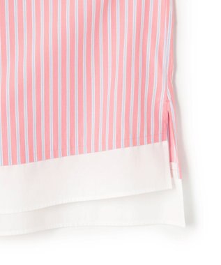 23区 【先行予約】CANCLINI レギュラーカラー ストライプ クロップドシャツ ピンク×サックスストライプ