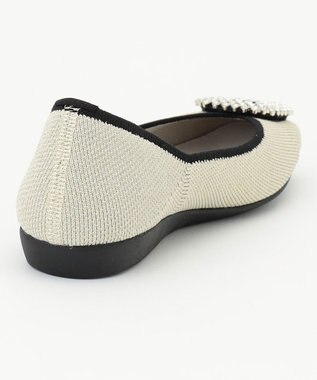 steppi 【洗える/撥水】ビジュー付 スクエア パンプス シルバー