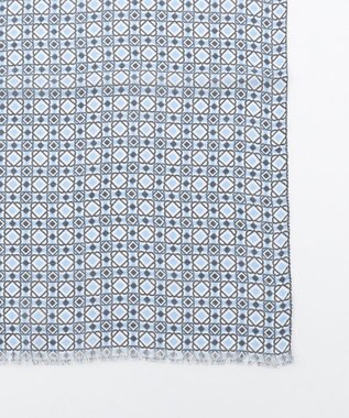 JOSEPH ABBOUD 【ドイツ/bugatti×V.FRAAS】ビンテージタイルモチーフ ストール サックスブルー系7