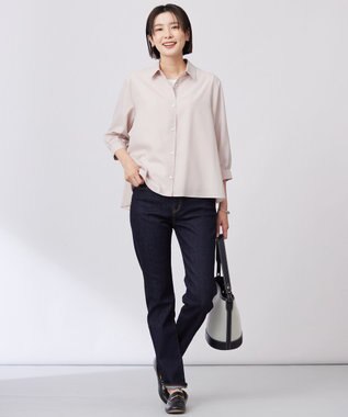 J.PRESS LADIES 【洗える】スパンローン バックプリーツ ブラウス ピンク系