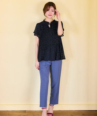 Feroux 美シルエットカラーテーパード パンツ ライトグレー系