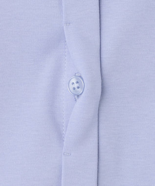 ICB L 【洗える】 コンパクトスムース バンドカラーカットソー サックスブルー系