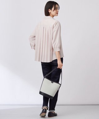 J.PRESS LADIES 【洗える】スパンローン バックプリーツ ブラウス ピンク系