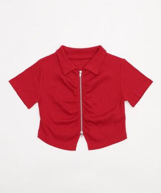 WEGO WZIPギャザートップス レッド