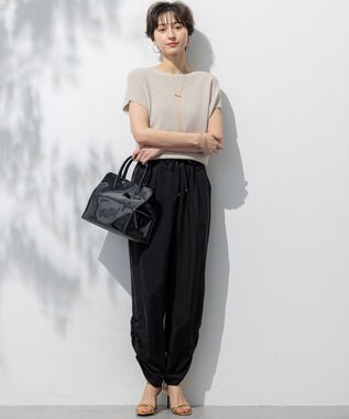 23区 S 【洗える】コットンアセテート オーバーサイズ ニット ベージュラメ