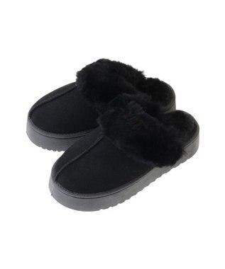 Green Parks ・minia　フェイクムートンスリッパ Black