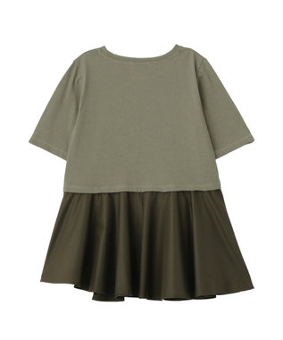 Green Parks 異素材ドッキングペプラムプルオーバー Khaki